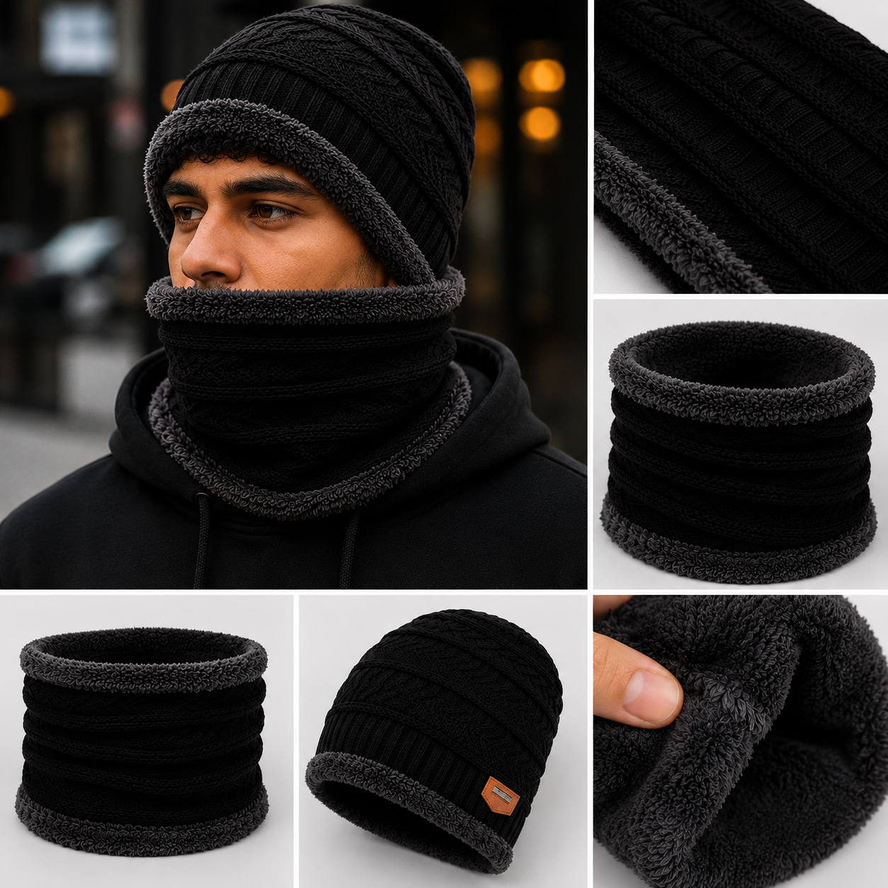 Gorro Térmico Negro Polar 2 en 1