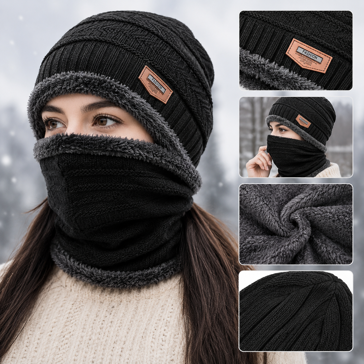 Gorro Térmico Negro Polar 2 en 1
